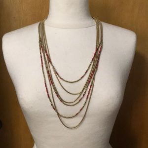 Long multi strand necklace